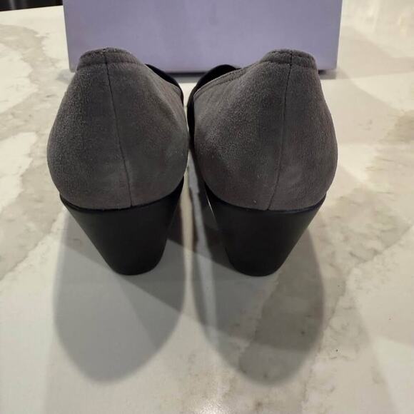 Easy Spirit Caranti Slip On Block Heel Pumps Women's 10 Gray/Black Suede Comfort - Picture 4 of 7